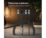 USAMS Kabel 3w1 z ładowarką indukcyjną 72W do USB-C stalowy - 1569028 - zdjęcie 2